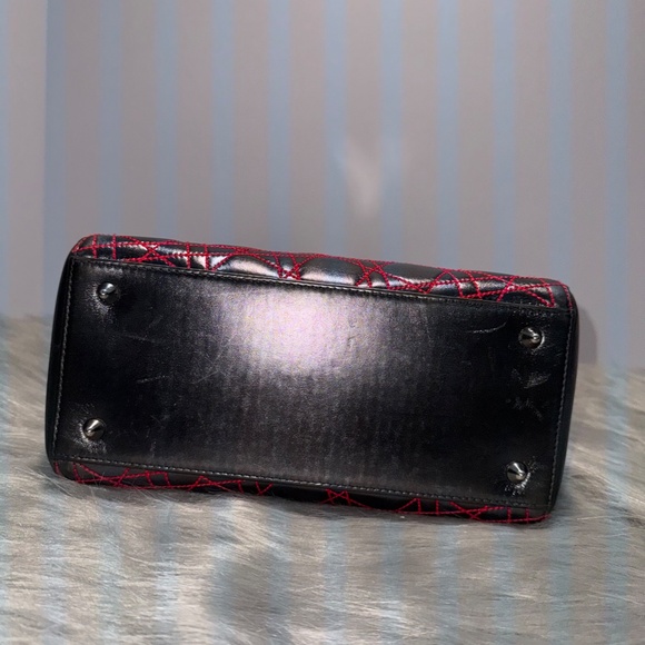 Christian Dior Cannage two-Way Handbag with Pink Stitching~Pre-Loved - Picture 9 of 16